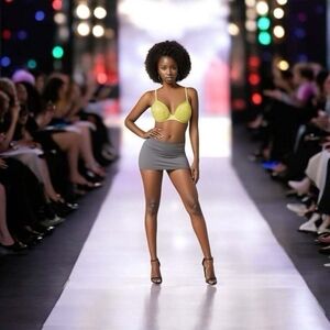 Women's Bra Rare LA PERLA Italy Bright Yellow Crystal Beaded SEXY Bra Lingerie